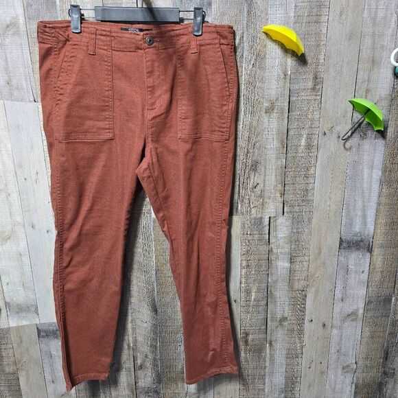 Stitch Star Rust Brown Slim Straight Utility Cargo Jeans - Picture 1 of 4